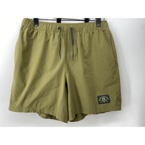 Zero Foxtrot Shorts Mens XL Green 7" Lined Swim Run Gym Athletic Nylon Stretch